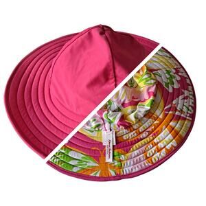 Hanna Andersson Reversible Swim Sun Hat Butterfly Print Summer Beach Girl Size L